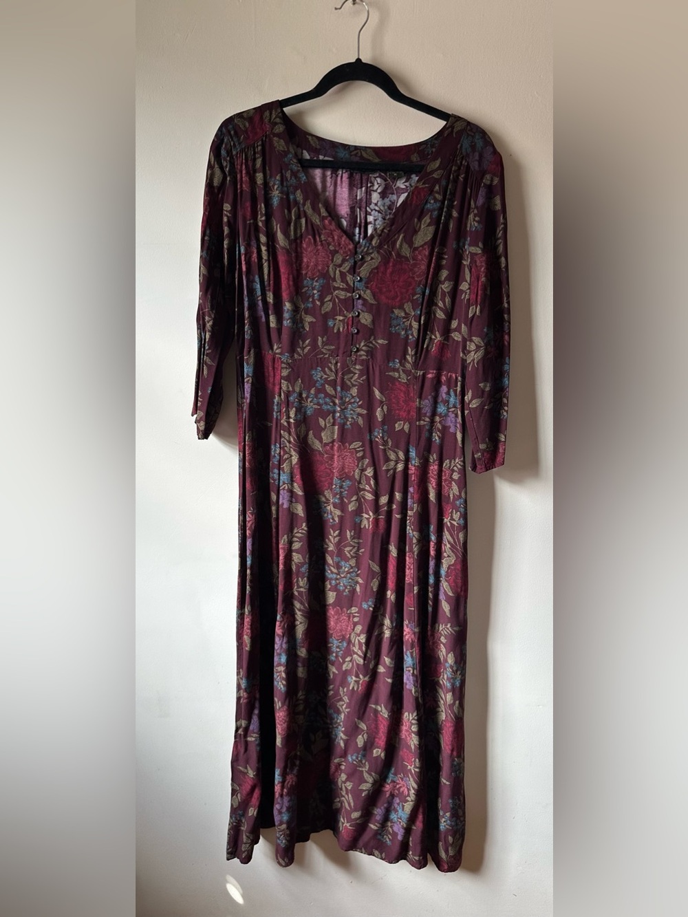Eddie Bauer Floral Midi Dress Rayon Xl